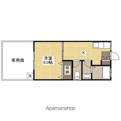 シャルム[1K/24.48m2]の間取図