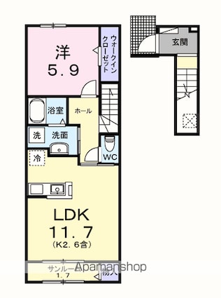 エール　トロワ[1LDK/50.04m2]の間取図