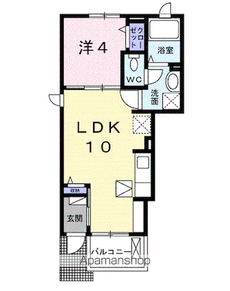 グランクレールＡ[1LDK/32.44m2]の間取図