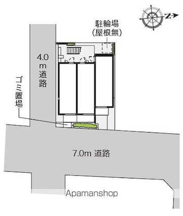 レオネクストローリエ[1K/21.32m2]の配置図