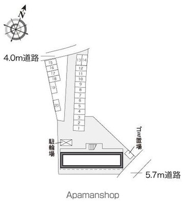 レオパレスＨＴＫ[1K/23.18m2]の配置図