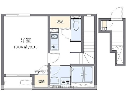 クレイノサングランツ[1K/30.6m2]の間取図