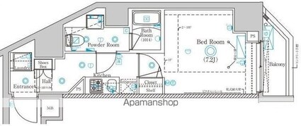 ラフィスタ新小岩Ⅱ[1K/26.48m2]の間取図