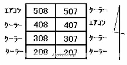 真鍋ハイツ北棟[1R/23.29m2]の配置図