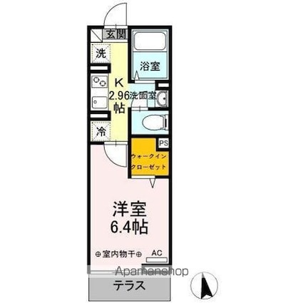 リビングヴィレッジ新柴又[1K/22.52m2]の間取図