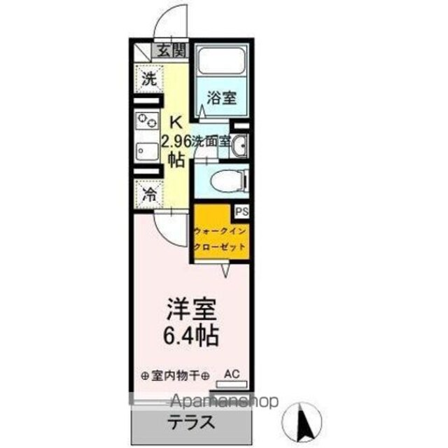 リビングヴィレッジ新柴又[1K/22.52m2]の間取図