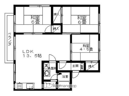 シャルム由比ヶ浜　ＣＤ[3LDK/62.92m2]の間取図