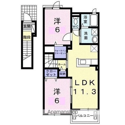 グレース　ヒロ　Ⅰ[2LDK/58.21m2]の間取図