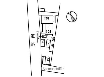 Ｃｏｓｍｏ　Ｔｏｗｎ　Ｉ棟[2DK/44.64m2]の配置図
