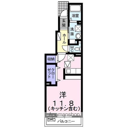 グラン　シャリオ　Ⅰ[1R/34.15m2]の間取図