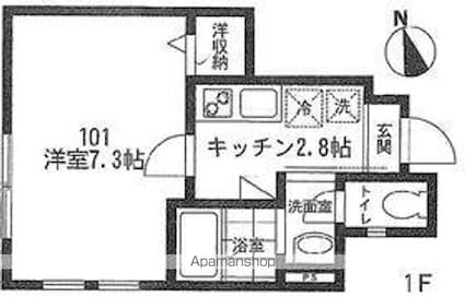 シャルム桜上水[1K/24.25m2]の間取図