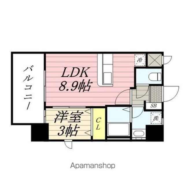 ＭＡＹＦＡＩＲ　ＳＴＡＴＩＯＮ　ＦＲＯＮＴ　ＰＲＥＭＩＵＭ[1LDK/31.04m2]の間取図
