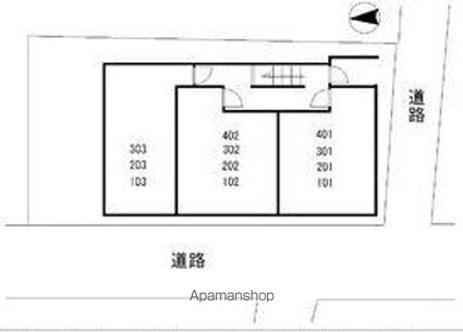 カーサ躑躅ヶ丘[1K/21.16m2]の配置図
