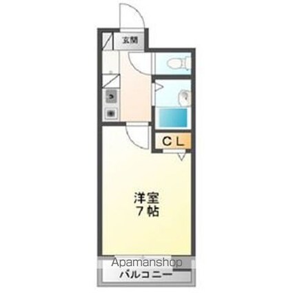 エステート記念橋　大幅リフォーム・ＵＢ交換[1K/21m2]の間取図