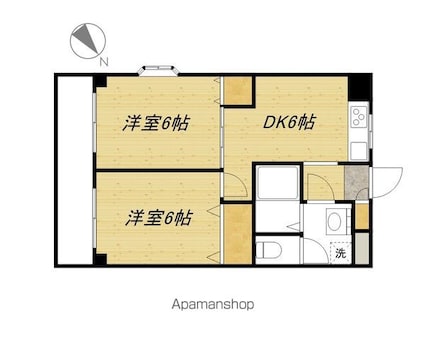 パレス・ファンテーヌ[1LDK/40.6m2]の間取図