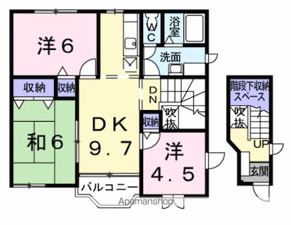 ｊｏｌｉ　ｃｏｕｒ　Ｂ[3LDK/65.98m2]の間取図