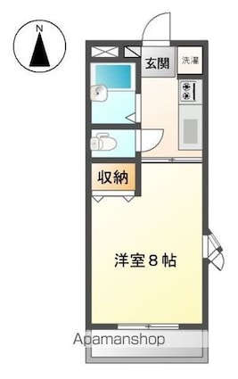 シャインキャッスル[1K/21.3m2]の間取図
