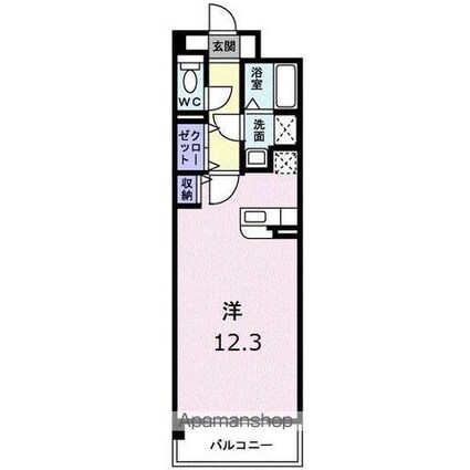 香川県高松市上福岡町[1R/34m2]の間取図