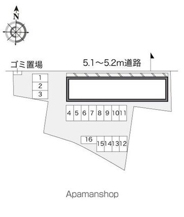 レオパレスラ・カーサ[1K/23.74m2]の配置図