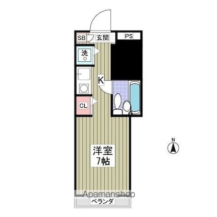 ペアハイツ世田谷[1R/14.34m2]の間取図