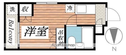 メゾン・ド・ポルシュ[1R/15.37m2]の間取図