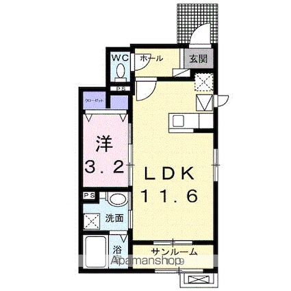 サンパティークＲｅｏ[1LDK/40.08m2]の間取図
