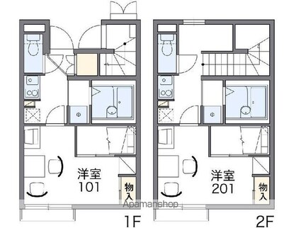 レオパレスラ　スリーズ[1K/21.65m2]の間取図