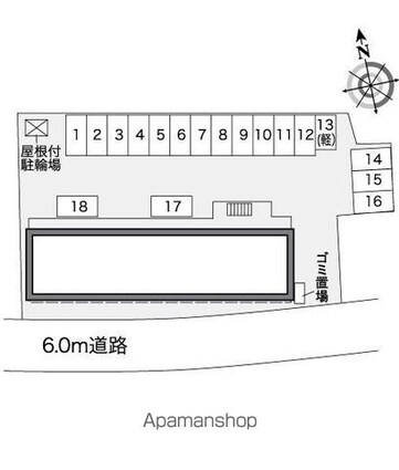 レオパレス五日町[1K/23.18m2]の配置図