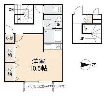 サンフィールドⅢ[1R/42.23m2]の間取図
