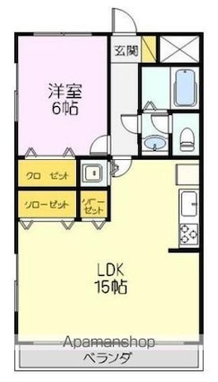 フォルテーヌ[1LDK/51.54m2]の間取図