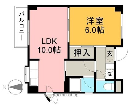 Ｗｉｎ　Ｌｅｇｅｎｄ　Ⅲ[1LDK/37.8m2]の間取図
