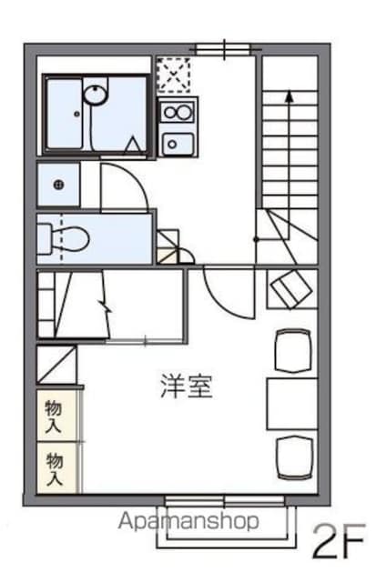 香川県高松市鹿角町[1K/26.08m2]の間取図