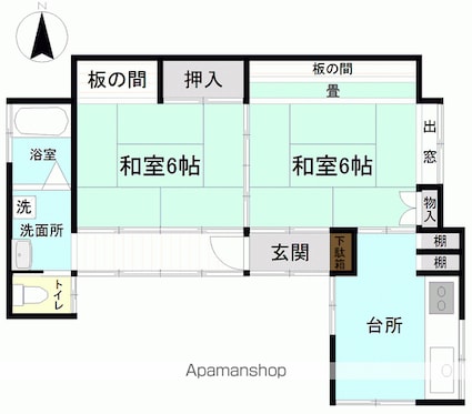 一戸建[2K/52.05m2]の間取図