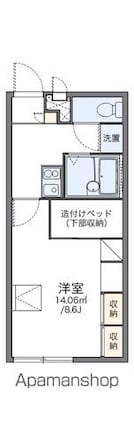 レオパレスメルベーユ[1K/23.18m2]の間取図