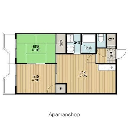 シェモア長良[2LDK/49.5m2]の間取図