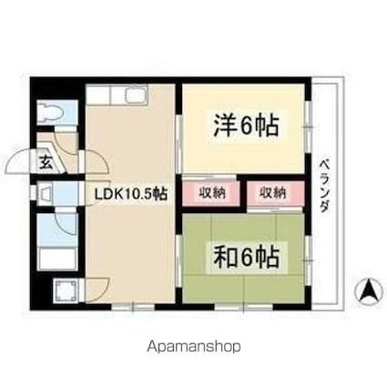 愛知県名古屋市名東区八前１丁目[2LDK/44.56m2]の間取図
