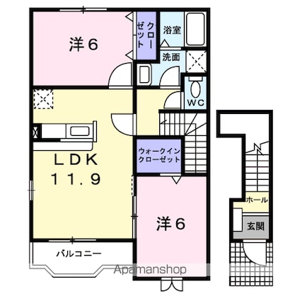 アルドールＡ[2LDK/58.8m2]の間取図