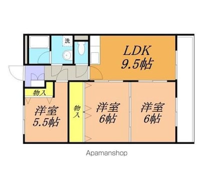 パノラミック仙丈[3DK/65.07m2]の間取図