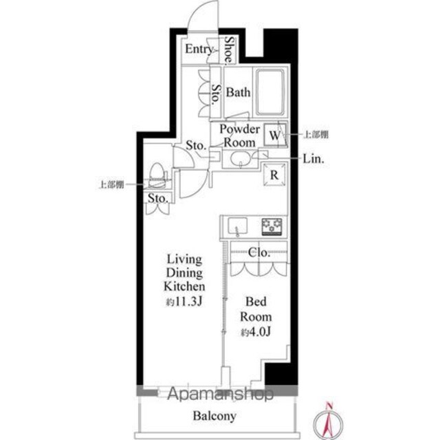 グランパセオ両国Ⅲ[1LDK/40.1m2]の間取図