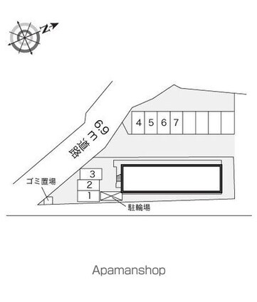 レオパレス湖畔平[1K/19.87m2]の配置図