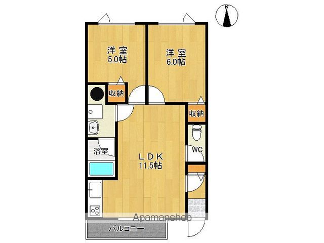 根室本線 帯広駅 徒歩8分 2階建 築28年の間取り写真