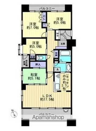 サーパス太田中央公園二番館[4LDK/89.1m2]の間取図