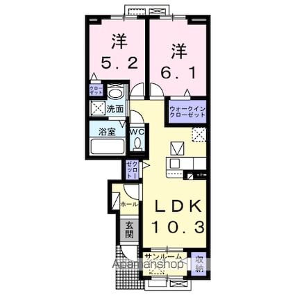 ステイズ[2LDK/55.5m2]の間取図
