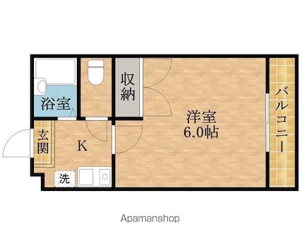 ハイツファニー[1K/23.18m2]の間取図