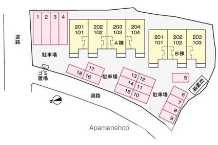エトワール昴Ａ[2DK/46.06m2]の配置図