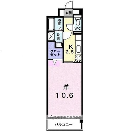 ヴィドゥ　カンパーニュ[1K/34m2]の間取図