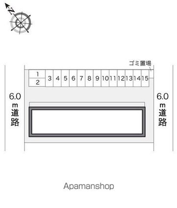 レオパレスクエスタ[1K/26.08m2]の配置図