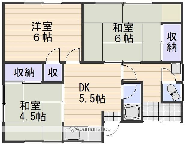 赤穂線 大多羅駅 徒歩40分 1階建 築54年の間取り写真