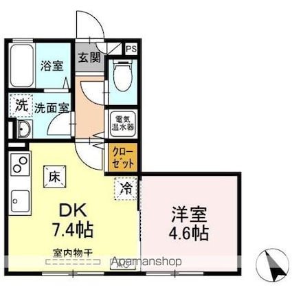 クリスタル・ガーデン[1DK/31.21m2]の間取図