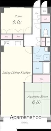 ディラヴェール田柄[2LDK/61.56m2]の間取図